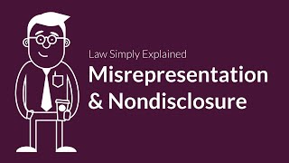 Misrepresentation and Nondisclosure  Contracts  Defenses amp Excuses [upl. by Anahs]