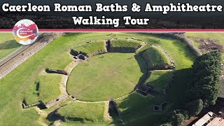 CAERLEON ROMAN BATHS amp AMPHITHEATRE WALES  Walking Tour  Pinned on Places [upl. by Ramar]