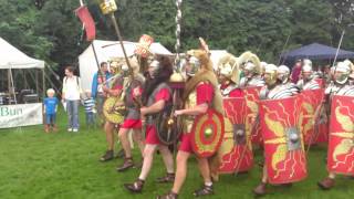 Roman Reenactment at the Amphitheatre in Caerleon Marching In [upl. by Carrington]