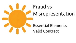 Fraud vs Misrepresentation  Other Essential Elements of a Valid Contract  CA CPT  CS amp CMA [upl. by Purpura615]